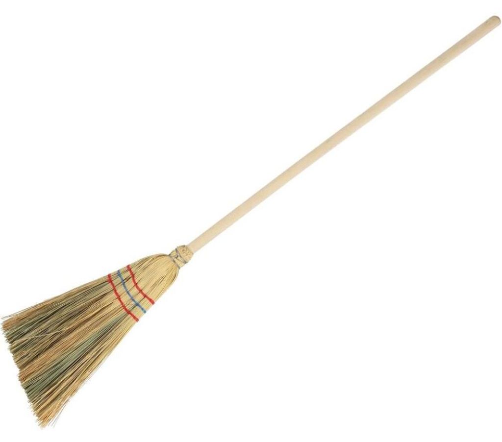 Teddies Schwarzer Spielzeugbesen aus Sorghum und Holz für Rollenspiele, 95 cm