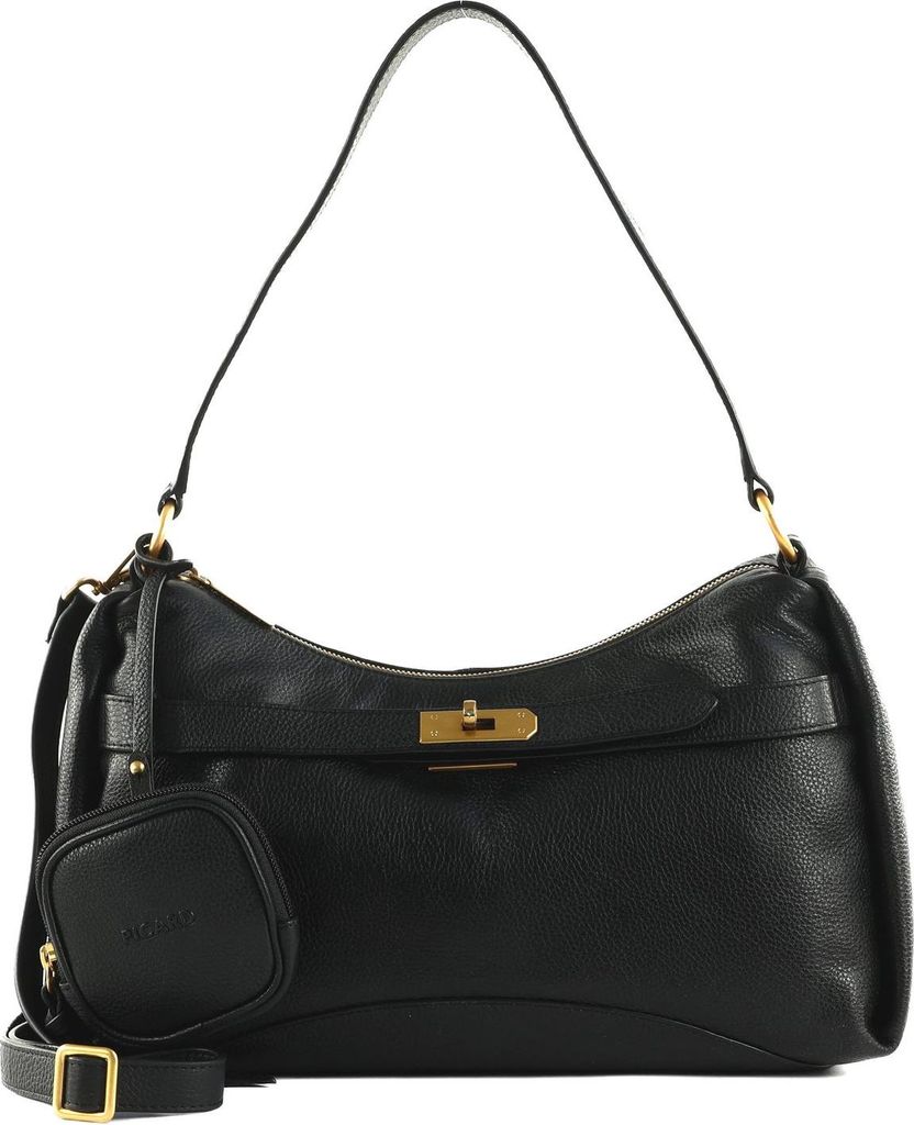 PICARD Leder Umhängetasche Schultertasche Odeon Hand Bag Black schwarz