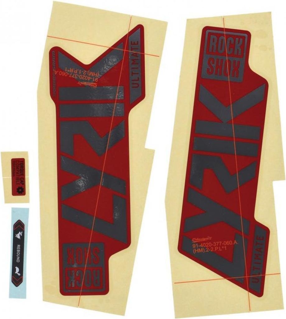 RockShox Gabel DecalKit Lyrik Ult. 27/29' 11.4018.105.050,gloss Polar-Folie für rot, rot (1 Set)