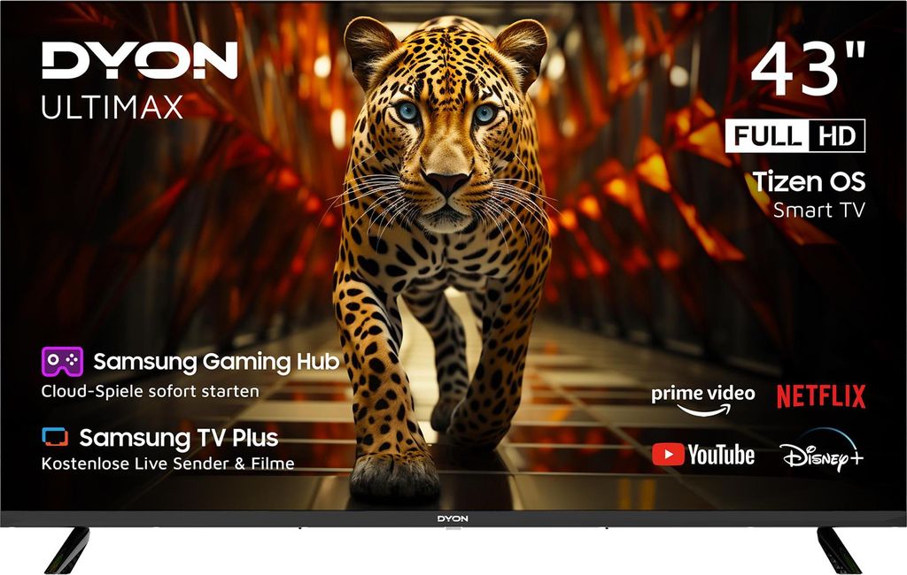 Dyon Ultimax 43F-TI LED-TV 108 cm 43 Zoll (A - G) DVB-T2, DVB-C, DVB-S2, Full HD, Smart TV, WLAN, CI+ Schwarz