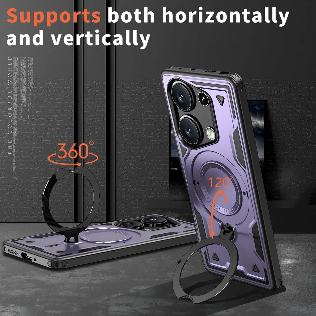 Cover Rugged per Poco M6 Pro 4G e Redmi Note 13 Pro 4G con Stand - 3