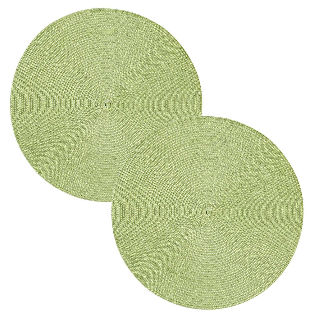 Tischset 2er Set Pistazie rund 35 cm Ø Platzset abwaschbar Produktbild 