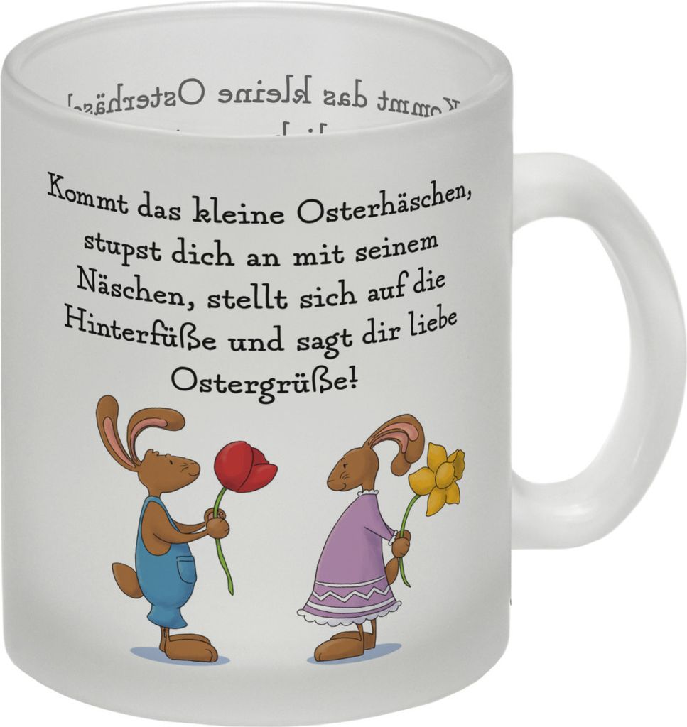 Ostergedicht über Osterhasen Glas Tasse mit Spruch