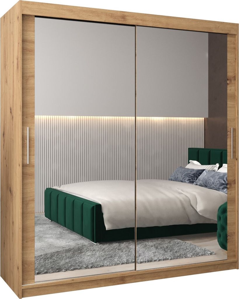 Kleiderschrank, Schiebetürenschrank Schlafzimmer, Schrank mit Spiegel TOKYO 3 180 cm