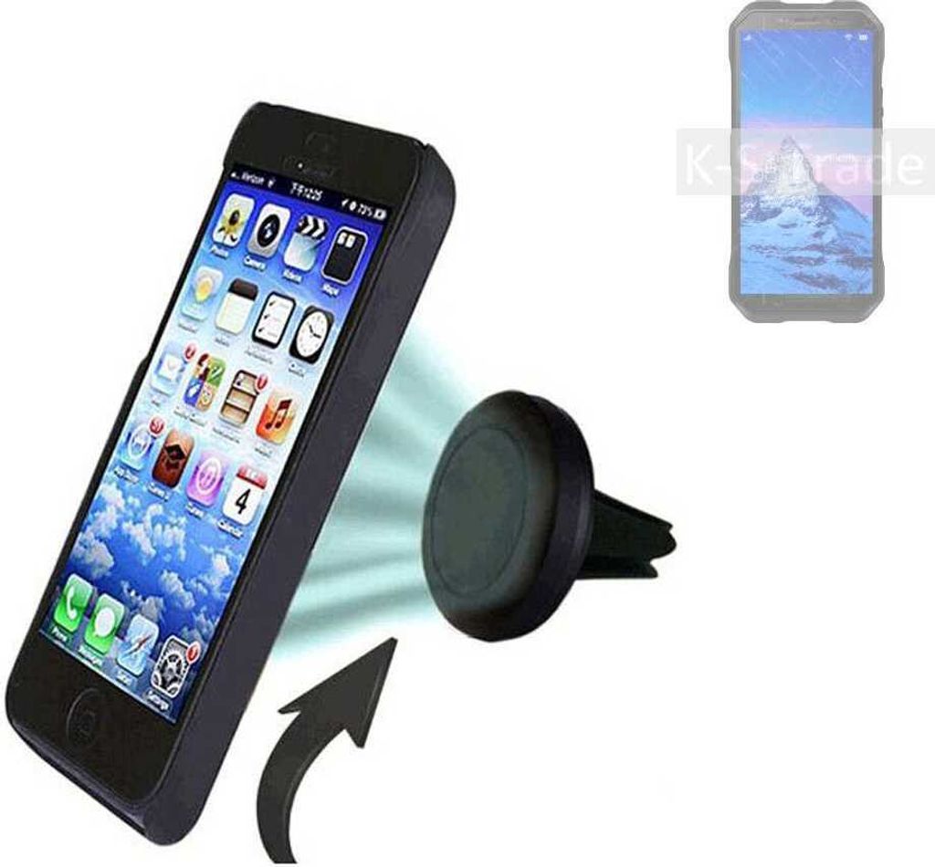 K-S-Trade Kompatibel mit Doogee S61 Auto Handy Halterung KFZ Halter Lüftungsgitterhalterung Air Vent mount Smartphone Halter