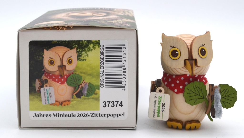 Kuhnert-Mini-Eule Zitterpappel - Jahres-Minieule Neuheit 2026 7 cm