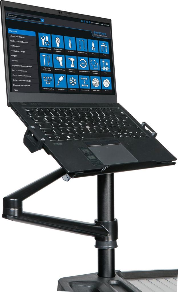 SW-Stahl 07124L Laptop Halter für Werkstattwagen I Tabletständer verstellbar I Laptopständer höhenverstellbar I Halterung für Laptop I Laptop-...