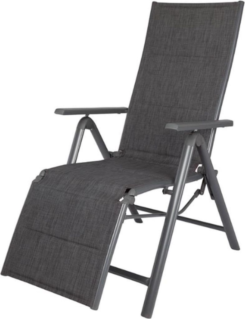 FLORABEST Relaxsessel Aluminium Anthrazit Hochlehner Garten Liege Klappbar