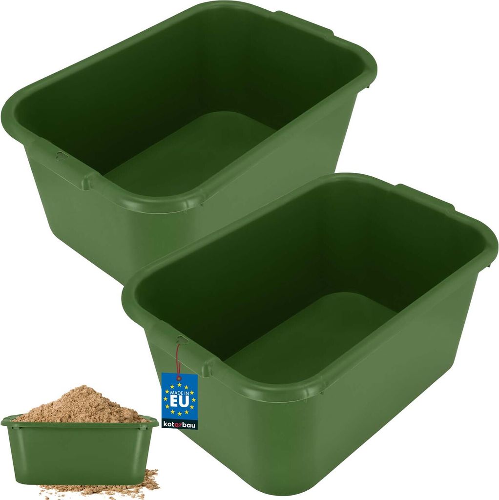 KOTARBAU® 2er Set Mörtelkübel eckig 45 L Grün Kunststoff Produktbild 