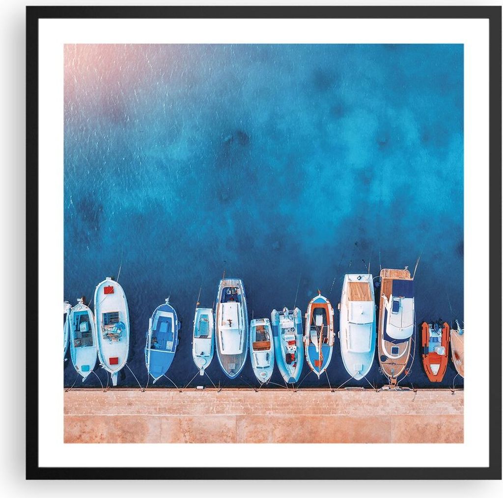 Gerahmtes Poster - Schwarzer Rahmen - Hafen Hafen £ódŸ - 60x60 cm - Wand Bild - Wanddeko - Wandbilder - Kunstposter - Wandposter - Bilderrahmen ...