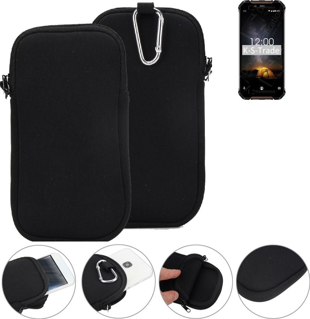 K-S-Trade Neopren-Hülle Handy-Hülle kompatibel mit Oukitel WP1 Schutzhülle Neoprenhülle Sleeve Schutz-Hülle Gürtel Tasche Case Holster