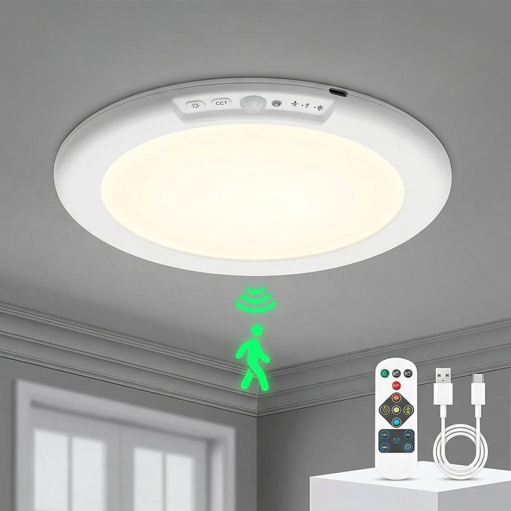 Akumulatorowa lampa sufitowa z czujnikiem ruchu Wewnętrzna Zdjęcie produktu 