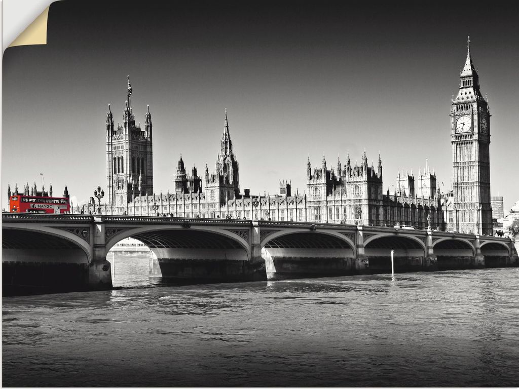 ARTland Wandbild, selbstklebend Houses of Parliament & Themse Größe: 40x30 cm