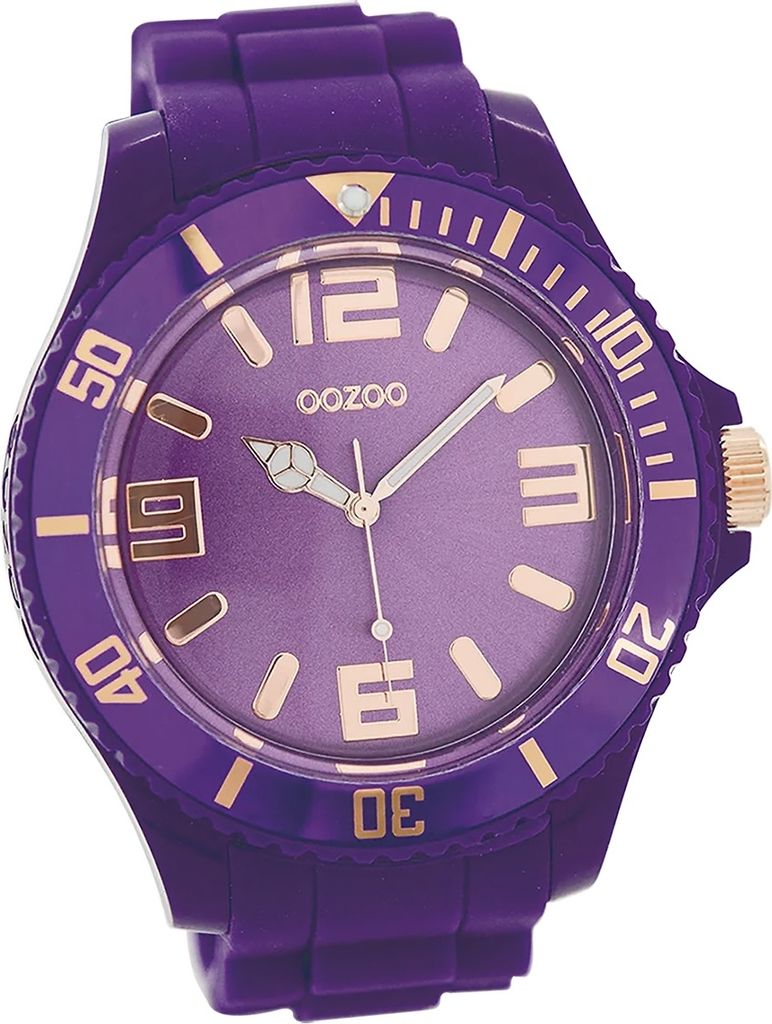 Oozoo Silikon Damen Uhr matt Analog Quarzuhr Armband lila Timepieces D2UOC5031A