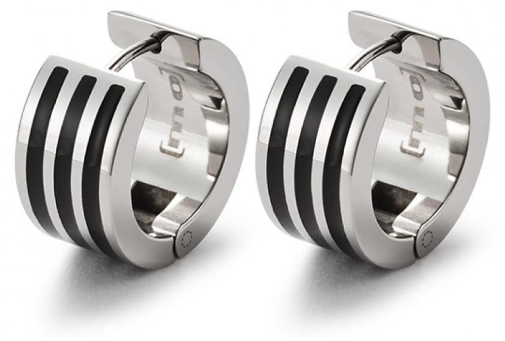 Monomania 30181 Ohrringe Creolen Damen Edelharz Edelstahl Ø 14 mm