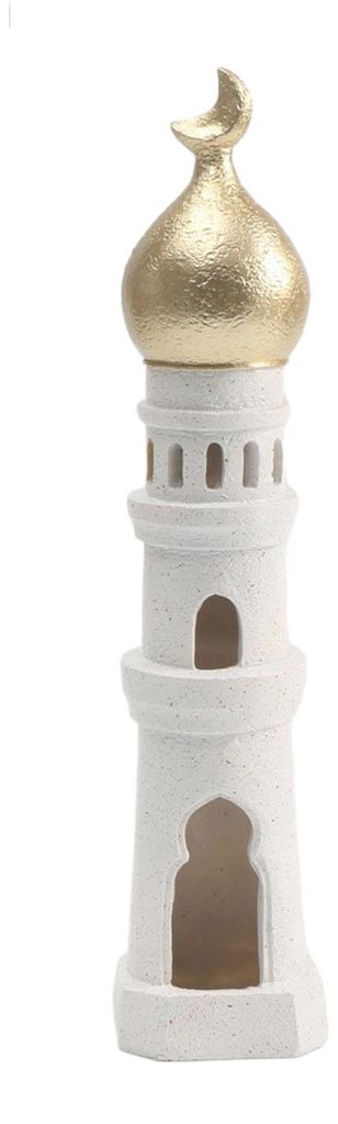 Ramadan-Kunststatue aus Kunstharz, islamische Moschee, kulturelles Ornament, handgefertigte Moscheemodelle, Turmdekoration für Eid, Zuhause, Büro...