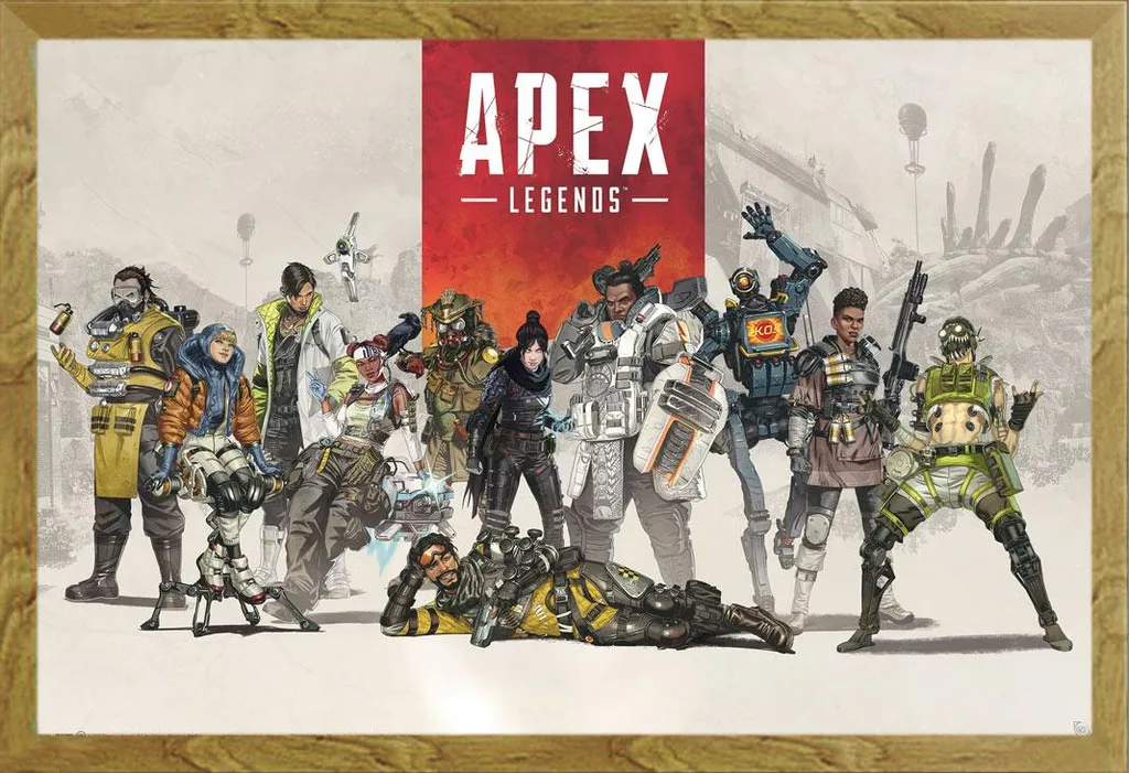 Apex Legends - Poster - Foto di gruppo + cornice rimovibile, Shinsuke® Maxi MDF oak, disco acrilico