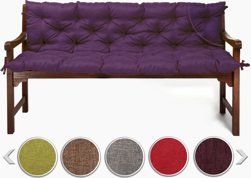 sunnypillow Bankauflage Stuhlkissen Bankkissen 200 x 50 x 50 cm Sitzkissen und Rückenkissen für Hollywoodschaukel Polsterauflage Auflage - Violett
