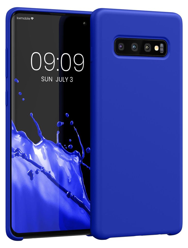 kwmobile Handyhülle für Samsung Galaxy S10 Plus / S10+ Hülle - Case Silikon - Kabelloses Laden - Schutzhülle Cover in Baltik Blau