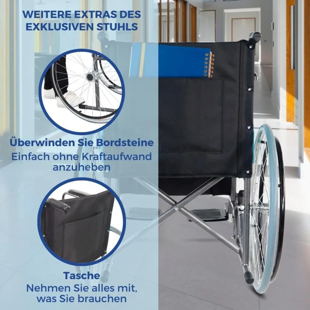 Fauteuil roulant automoteur roues huilées et accoudoirs rembourrés - 9