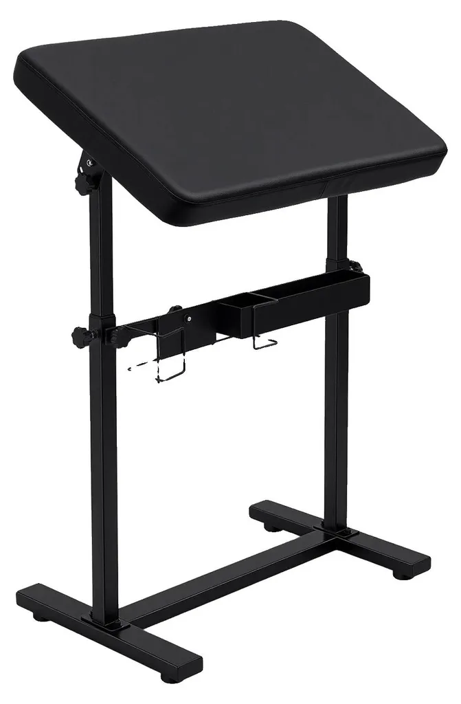 Accoudoir tatouage noir ajustable avec boîte à outils intégrée robuste