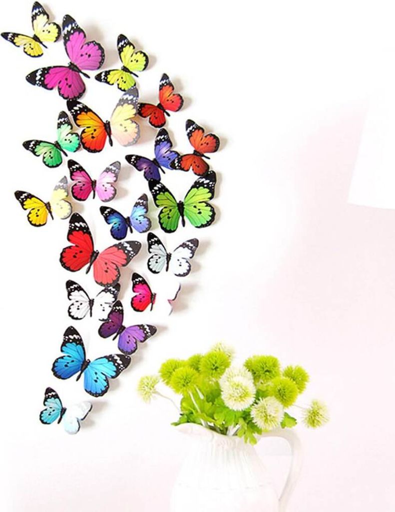Oblique Unique 3D Schmetterlinge 12er Set Wandtattoo Produktbild 