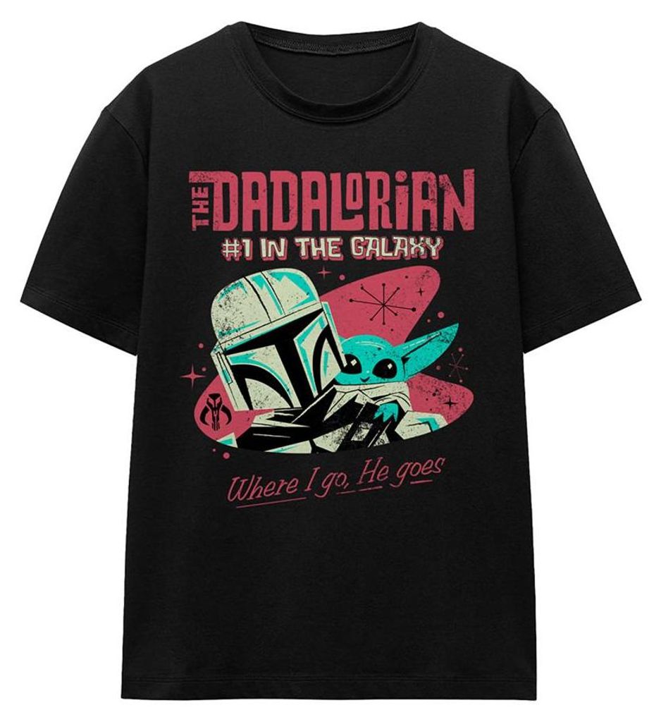 Star Wars: The Mandalorian - "Dadalorian 1 In The Galaxy" T-Shirt für Damen TV34018 (XL) (Schwarz)