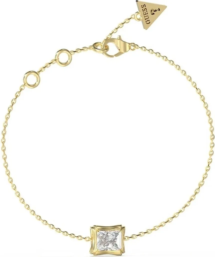 GUESS Bracciale Solitaire con zirconi bianchi JUBB01460JWRHS/JUBB01460JWYGS, Única, Metalli non preziosi, Nessuna pietra preziosa