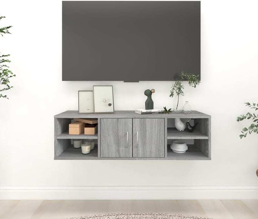 "im Angebot" Wandregal Grau Sonoma 102x30x29 cm Holzwerkstoff - Wandregale CC22245