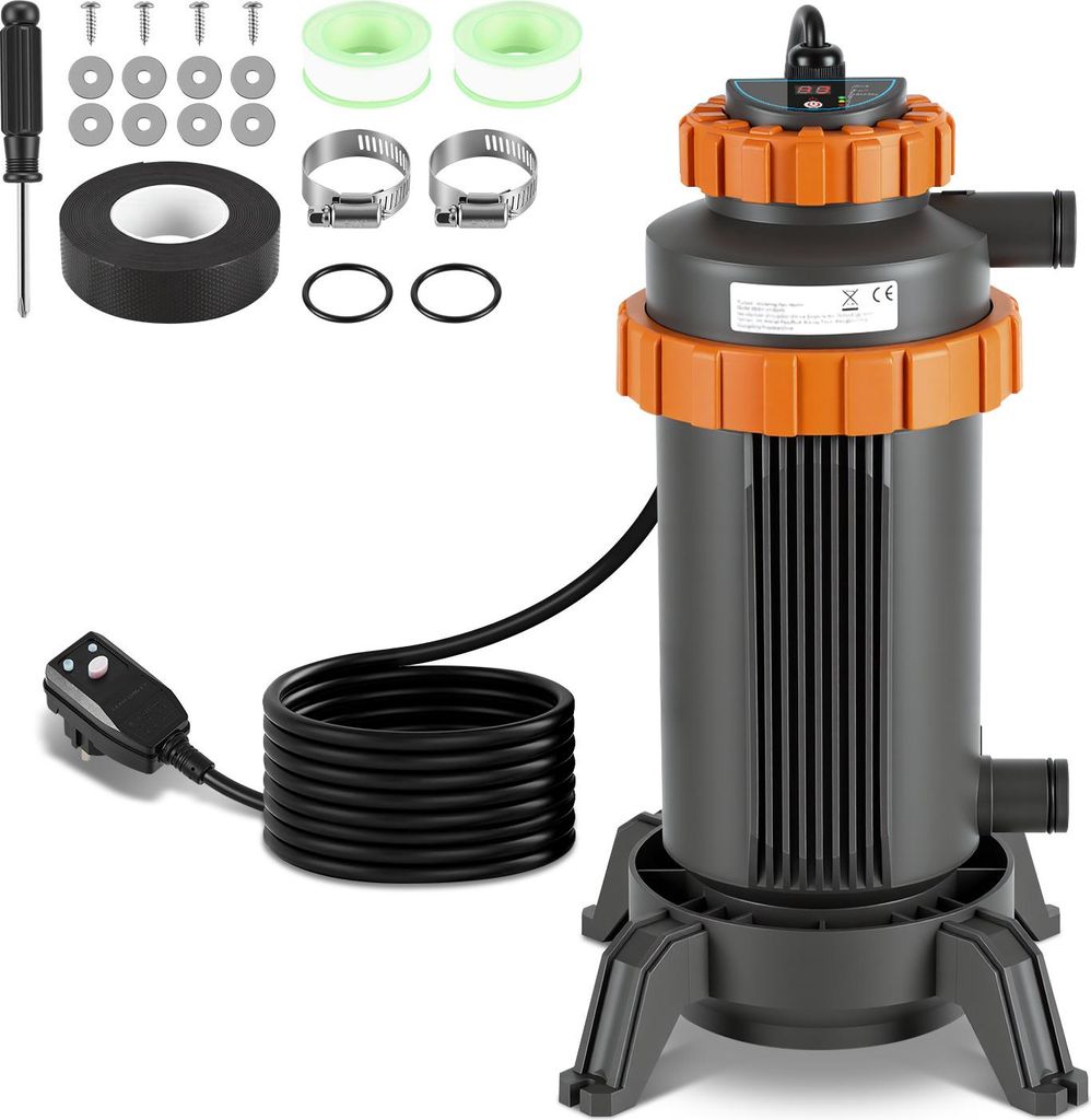 Faziango Poolheizung für Pools Wärmetauscher Schwimbad 3KW Schwimmbadheizer Swimspa