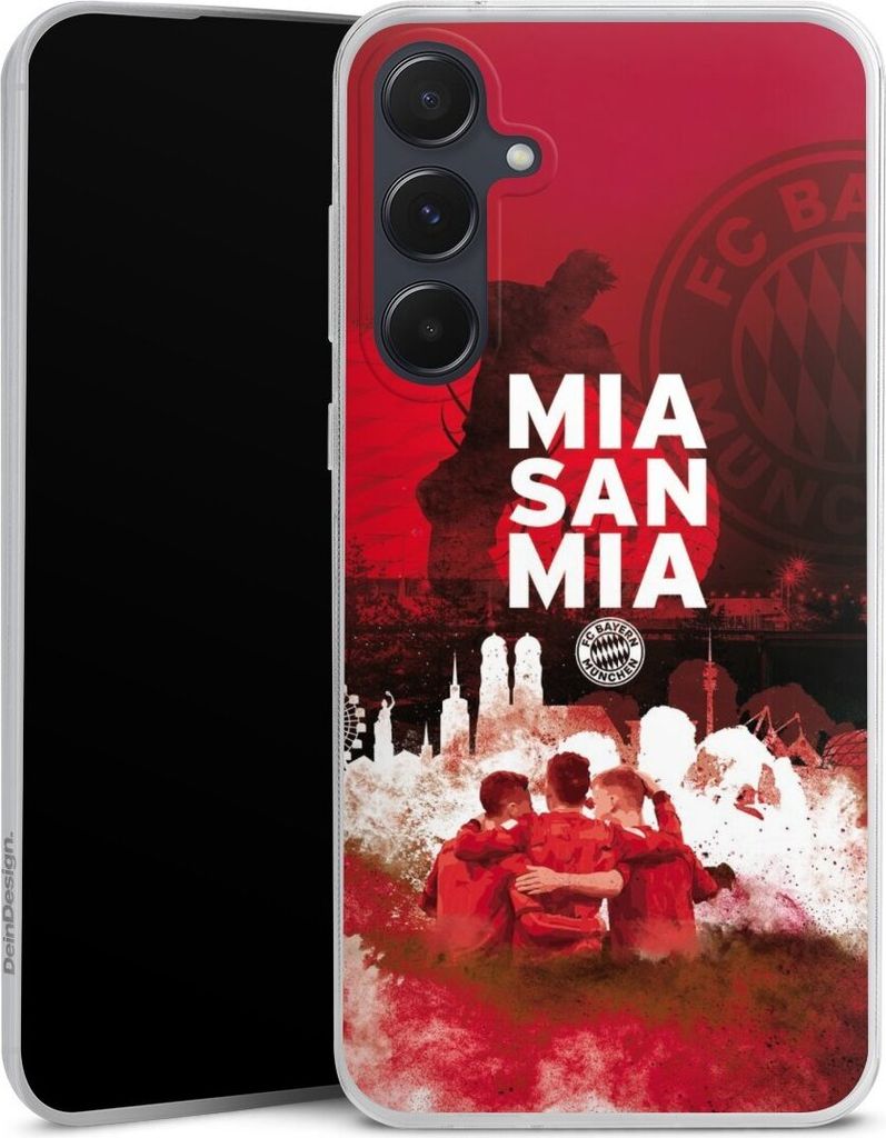 DeinDesign Slim Hülle für Samsung Galaxy A55 5G Silikon Case Ultra Dünn Handyhülle FC Bayern München FCB Mia San Mia