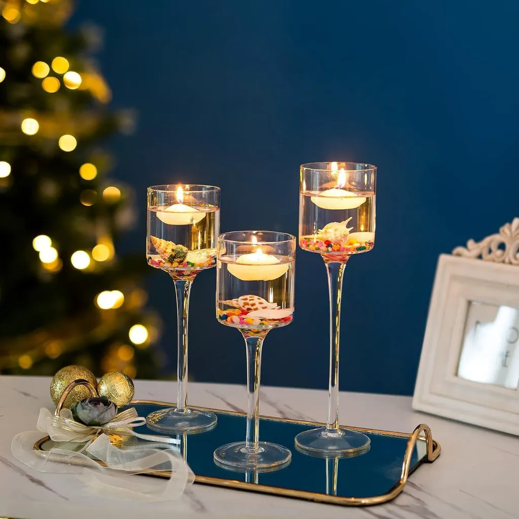 Set Di 8 Portacandele In Vetro 5,2 Cm: Piccoli Sostegni Per Lumino - Matrimoni E Decorazioni Fai Da Te
