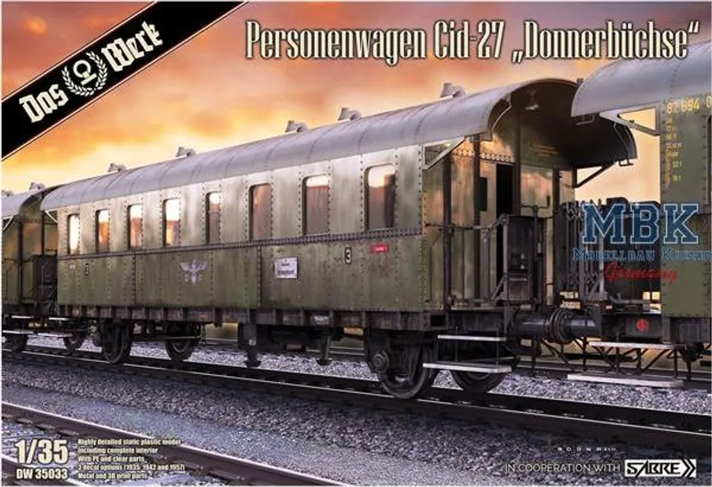 Voiture voyageurs Donnerbüchse Cid-27 pour Diorama 1/35 L'ŒUVRE DW35033