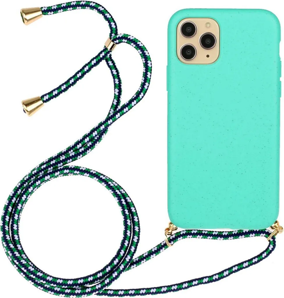 Custodia Silicone iPhone 14 Pro Verde - Protezione Totale con Catena
