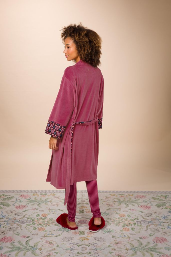 PIP STUDIO Damen Morgenmantel Naomi Kimono Velvet Solid Produktbild 4