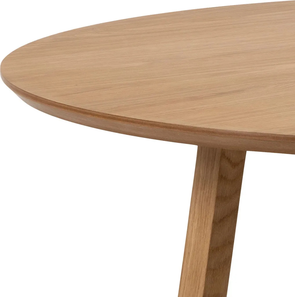 Table à manger Malika Ø120 cm, finition chêne clair et plateau robuste - 4