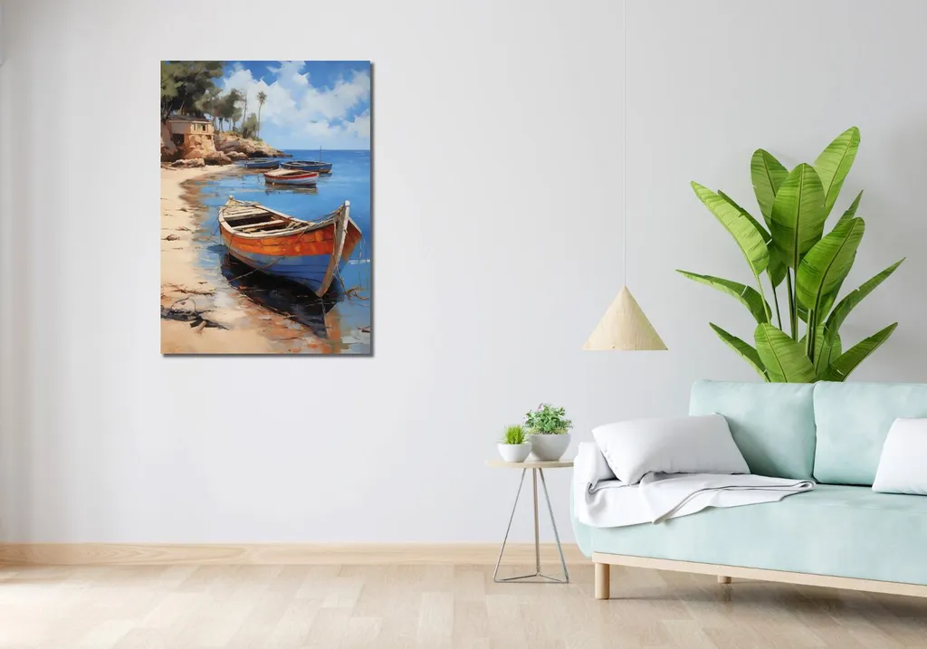 Tableau 70 x 100 cm Rive Sud : Idéal pour Décorer un Grand Salon