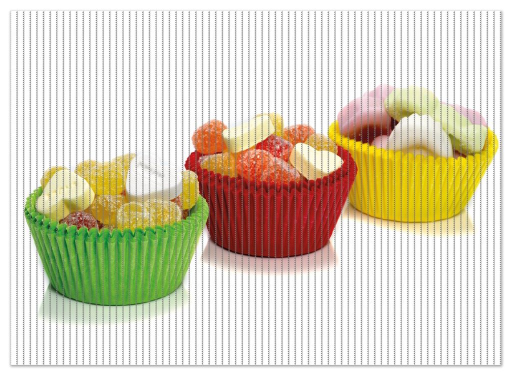 Wallario Duschmatte Antirutschmatte Badmatte Fußmatte Sweets - Süßigkeiten-Muffins in der Küche, Größe ca. 90 x 65 cm