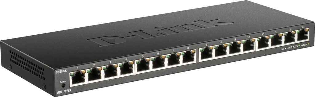 Switch 16 ports d-link dgs-1016s boitier metal silencieux 1000 mbps