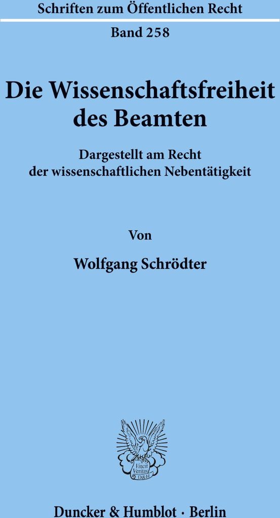 Die Wissenschaftsfreiheit des Beamten.