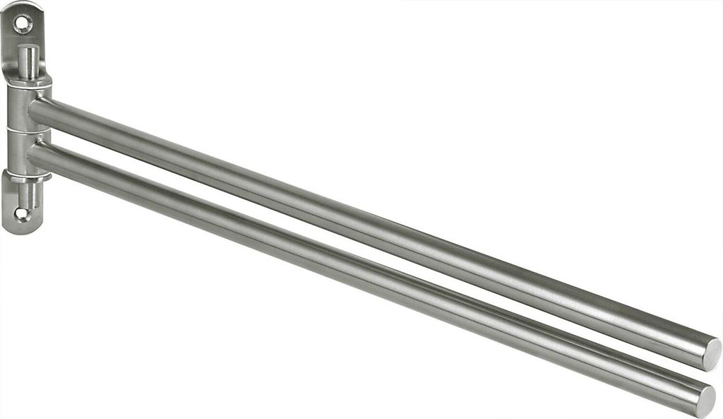 Technik-Team Handtuchhalter 2 armig schwenkbar Bulon - Handtuch Halter für die Wand - Handtuchhalterung, Edelstahl gebürstet