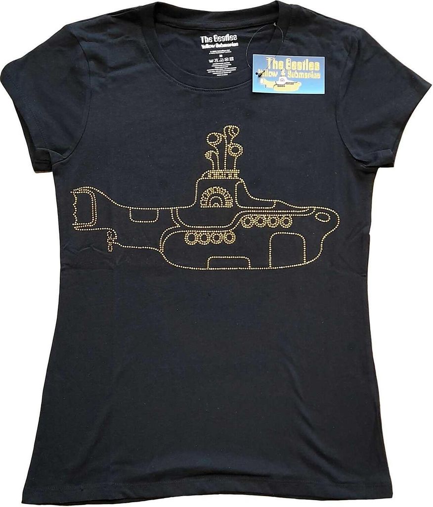 The Beatles - "Yellow Submarine" T-Shirt für Damen RO4823 (XXL) (Schwarz)