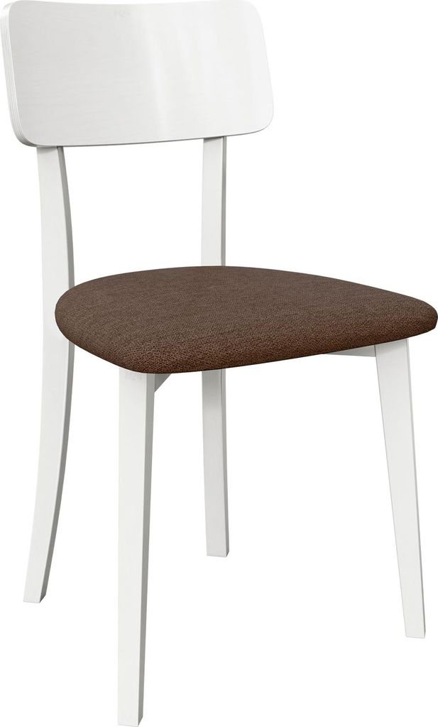 MIRJAN24 Stuhl Hugo New VI, Esszimmerstuhl aus Buchenholz, 47x48x86 cm (Holzfarbe: Weiß, Stofffarbe: Soro 28)