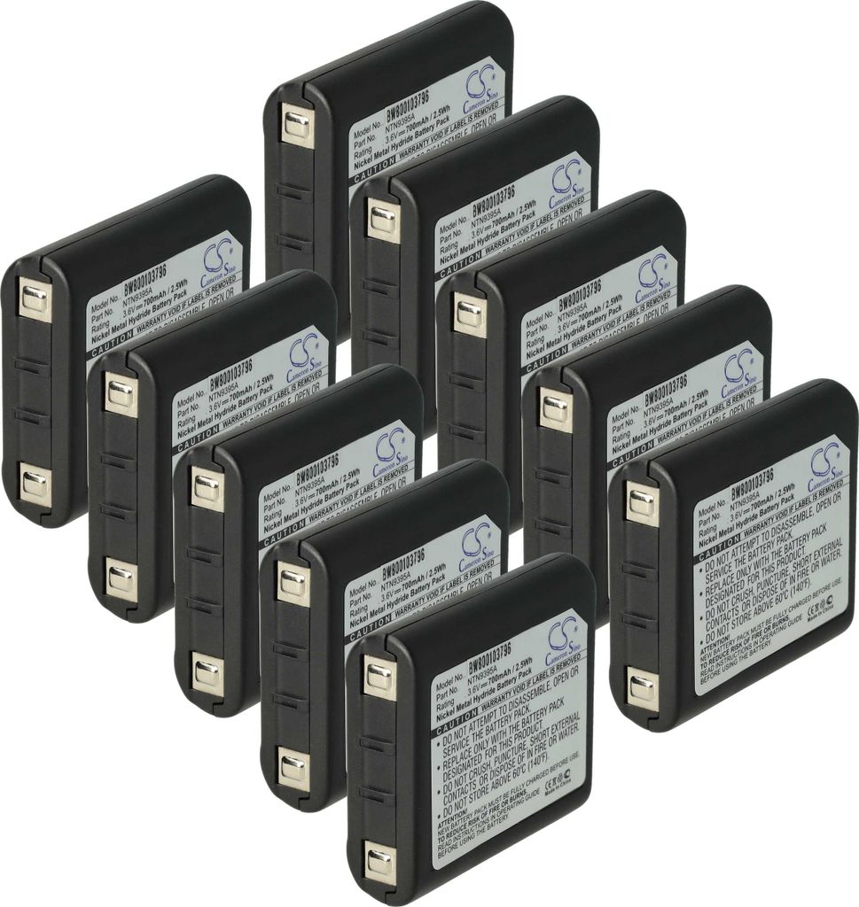 vhbw 10x Akku kompatibel mit Motorola Talkabout SX600, MT352R, MT352, SX500R, MU354R, MU350R, MT352TPR Funkgerät, Walkie Talkie (700 mAh, 3,6 V, N...