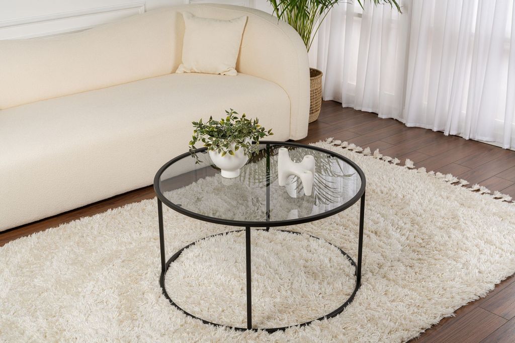 Skye Decor, Aurum - 80 - Black, Grey, Couchtisch, Schwarz, 100 % Metall, 80 x 80 x 43 cm
