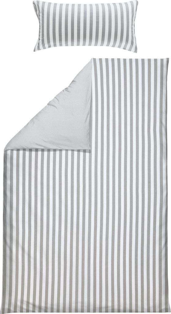 Erwin Müller Wendebettwäsche silber-weiß 1x 135x200 cm + 1x 40x80 cm