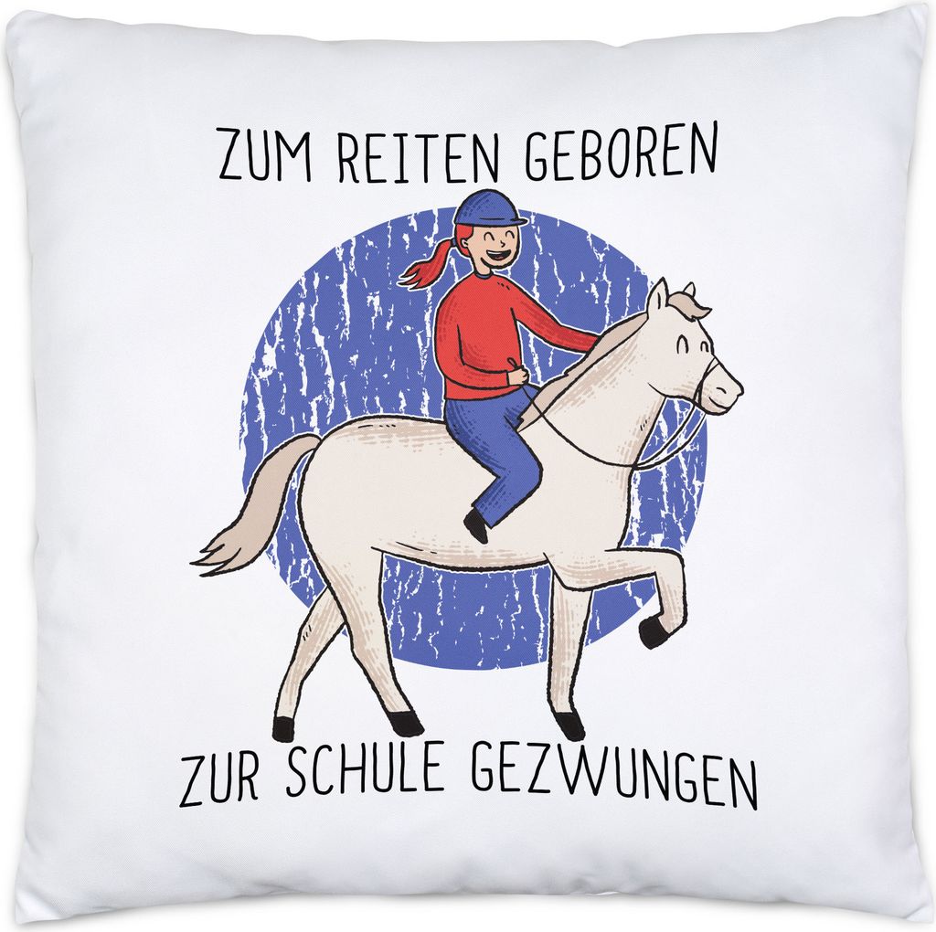 Zum Reiten Geboren Zur Schule Gezwungen Kissen Pferdeliebhaber Pferdeflüsterer Pferde Reiten Hobbie Schule