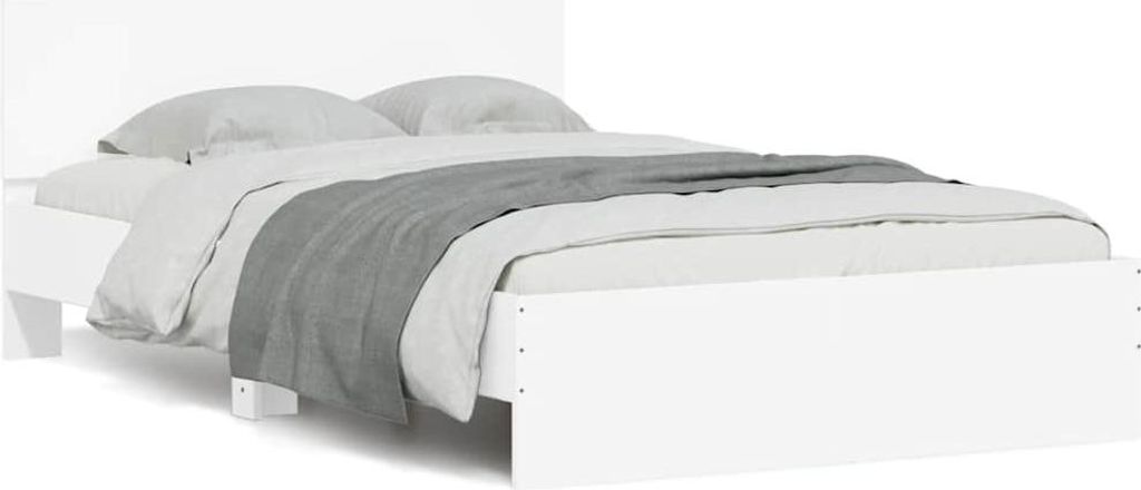 vidaXL Rám postele s čelem LED osvětlení bílý 120x200 cm Obrázek produktu 