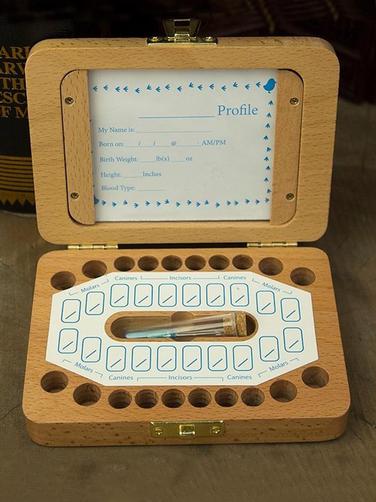 Baby Zahnbox Holz Zahnhause Kinder Zähne Drop Hoto Rahmen Haarspeicher Behälter Halter Saver Memorial mit verschiedenen Zubehör