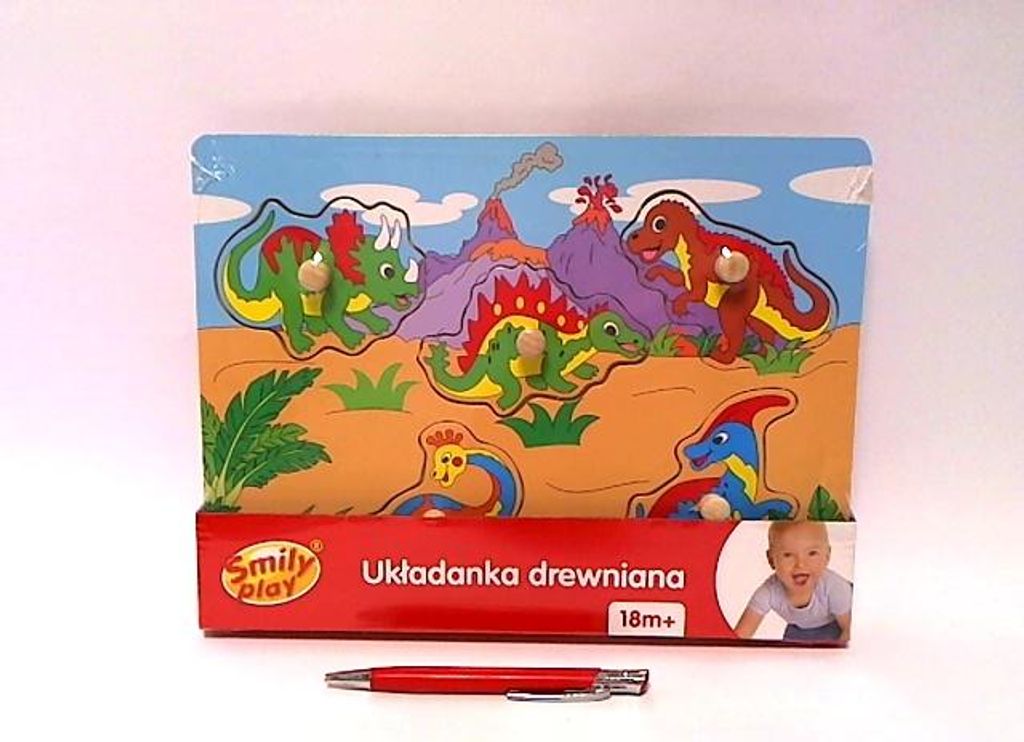 Holzpuzzle Dinosaurier mit Griffen (Spielzeug, pädagogisch)